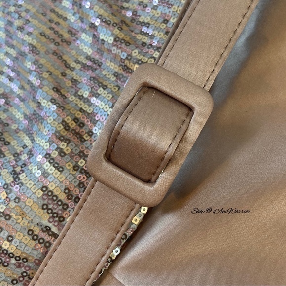 The Limited champagne sequin satin belted a-line party dress *shop@iamwarrior - Picture 8 of 10